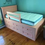 Twin Captain Bed 6 Drawers All on one side with Headboard & Safety Rail with custom color $793
In White $753