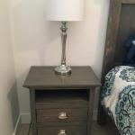 Arizona Gray Nightstand 2 Drawer with top shelf $319
28"H x 23"W x 16"D 
*Custom Handles not included comes with Wood Knobs